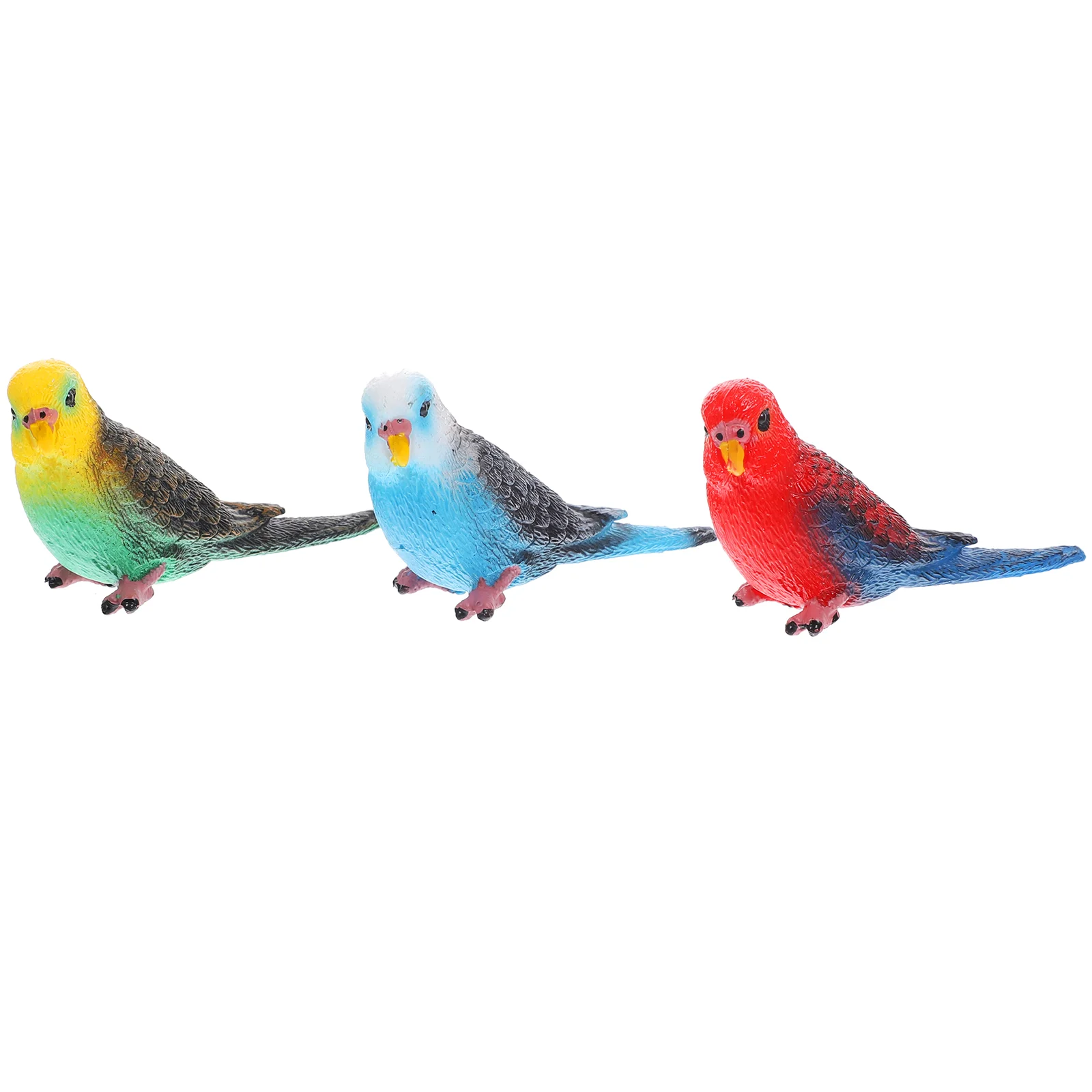 

Budgie Birds Static Solid Ornaments Simulated Wild Animal Model Set 3pcs Fake Statues