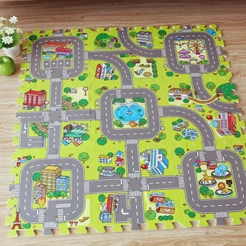 9pcs/lot Baby Play Mat Children Rug Soft Floor Toys Road Traffic Soft Floor Home Decor…
