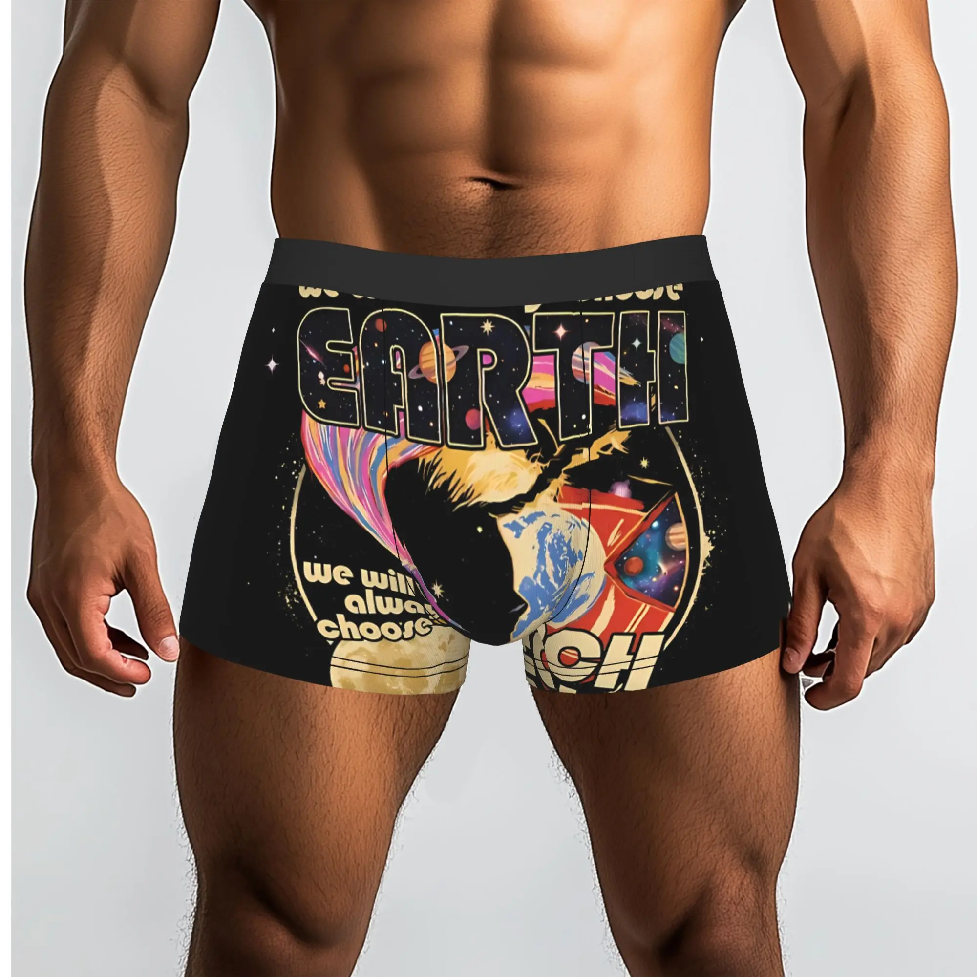 we will always choose earth Labor Movement Underpants Breathbale Panties Men's Underwear Ventilate Shorts Boxer Briefs