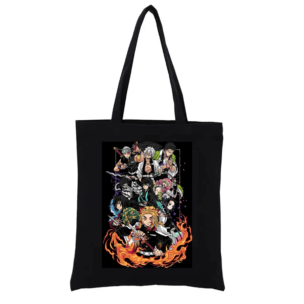 Demon Slayer Pillar Anime Graphic Tote Bag Demon Slayer Print Shoppong Bags Casual Totes Totebag Women's Handbags for Women Eco