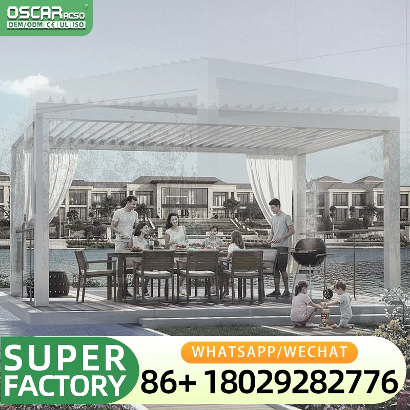 Outdoor Aluminium Pergola Rainproof Nature Style Pavilion for Garden Buildings on Sale in Europe Spotting Unique & Stylish Retre