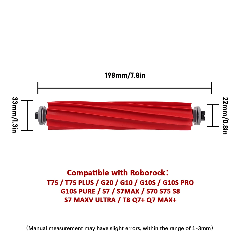 Main Roller Brush For Roborock Q7+ Q7 MAX+ S70 S75 S7 S7Max S7MaxV Ultra G20 G10 G10S T7S T7SPlus T8 Robot Vacuum Replacement
