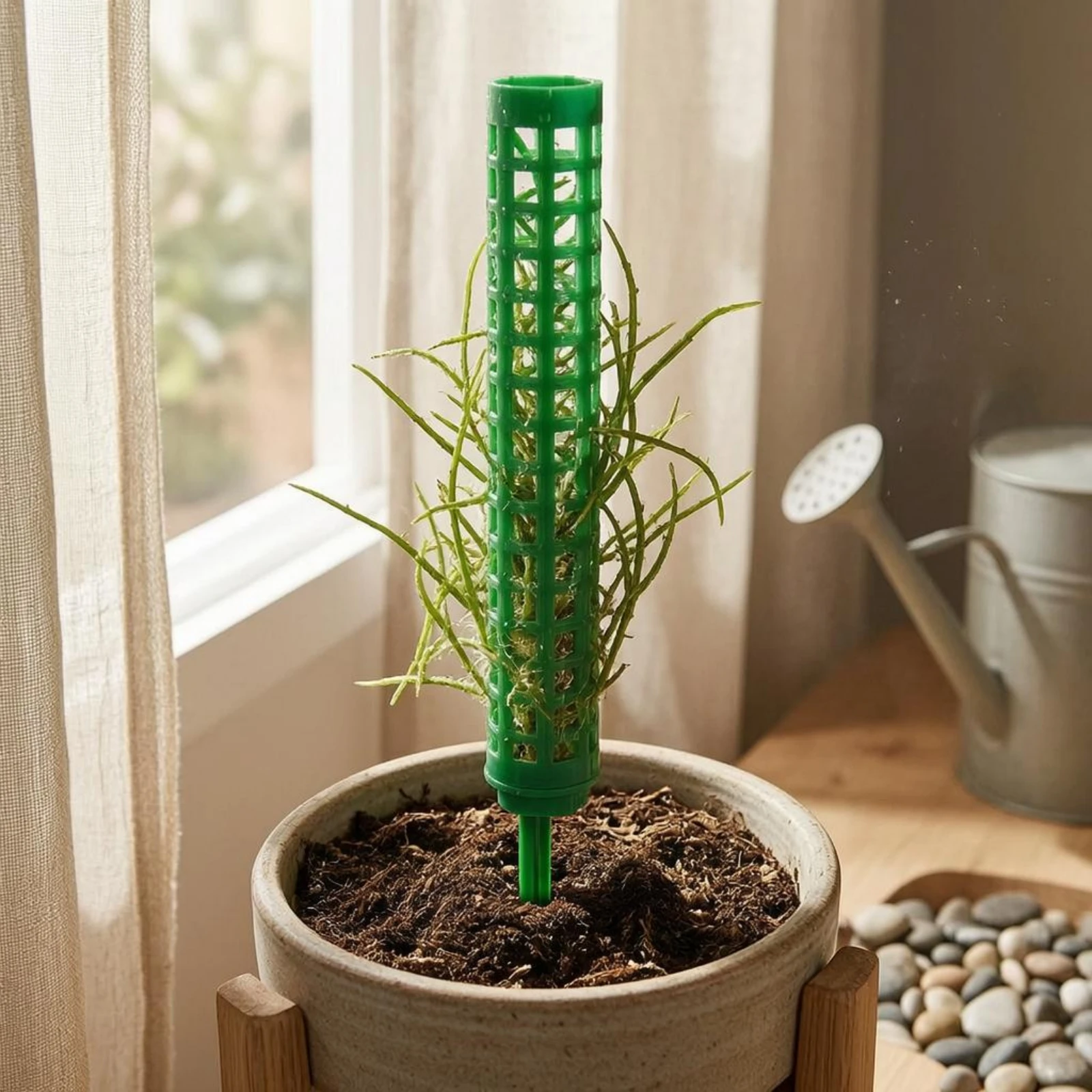 Stackable Plant Pole Cylindrical Sphagnum Plant Pole Perforated Plant Support Tube Sturdy Adjustable