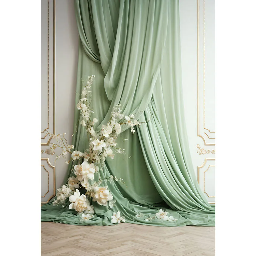 Avezano Vintage Indoor Curtain Backdrop Flowers Women Birthday Wedding Pregnancy Photo Photography Background Photo Studio