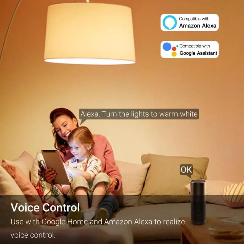 Bombilla Led inteligente con WiFi para el hogar, luz RGB BR30, 13W, E26, 100-240V, Control por aplicación Smart LIfe, funciona con Alexa y Google Home, Tuya