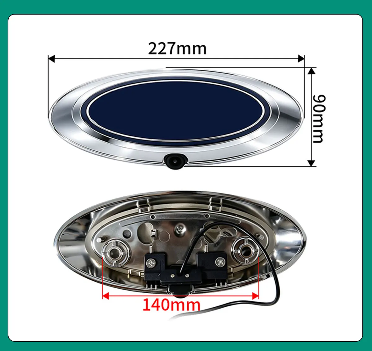 AHD 1080P Fahrzeug-Rückfahrkamera mit Logo für Ford Ranger T6 T7 T8 XLT Edge F-150 F-250 F-350 Explorer, Wasserdichte Autokamera – Detail 3