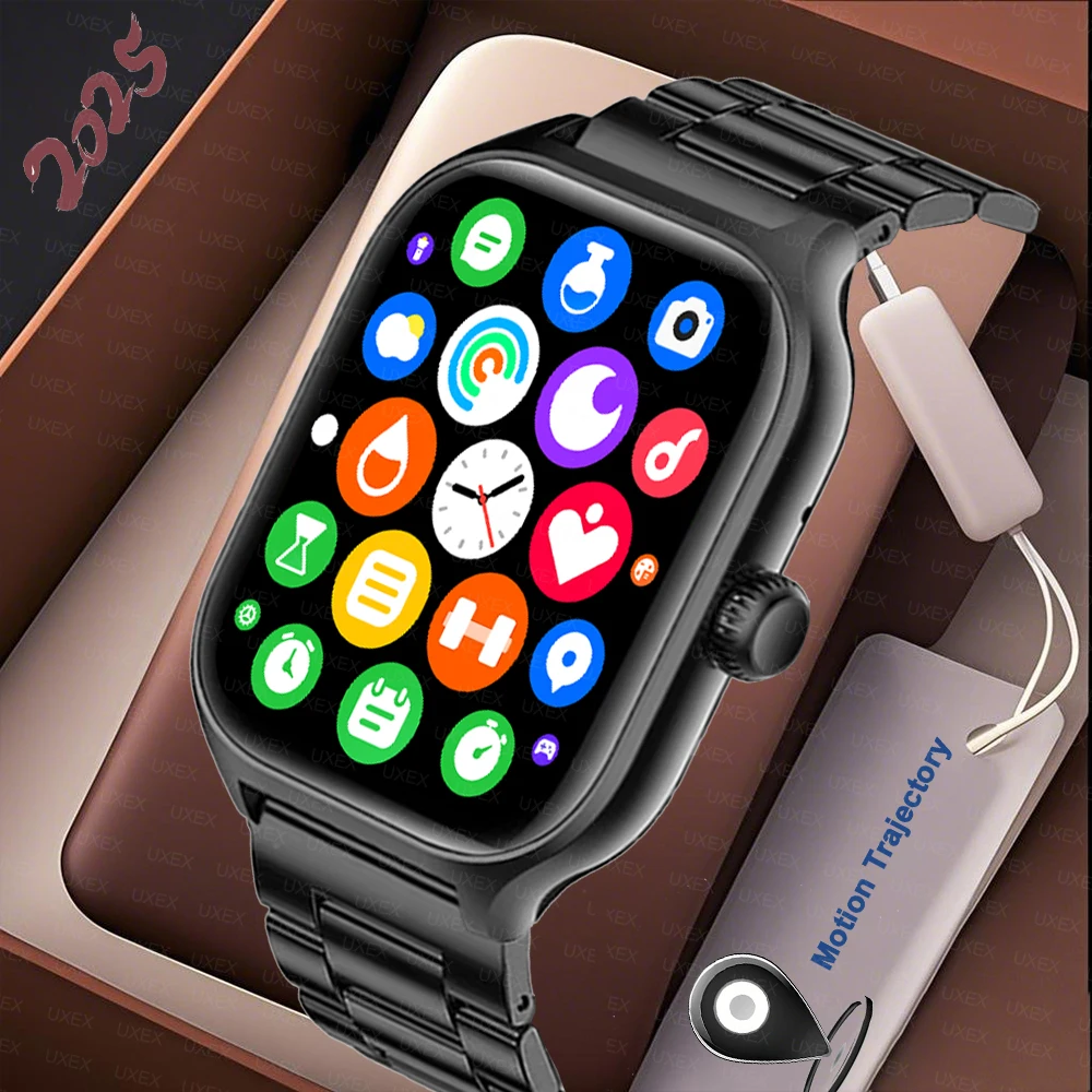 الساعات الذكية الفاخرة للرجال والنساء 2.01 HD متعددة الوظائف AI صوت الصحة تتبع بلوتوث دعوة مارت الساعات هدية الكريسماس