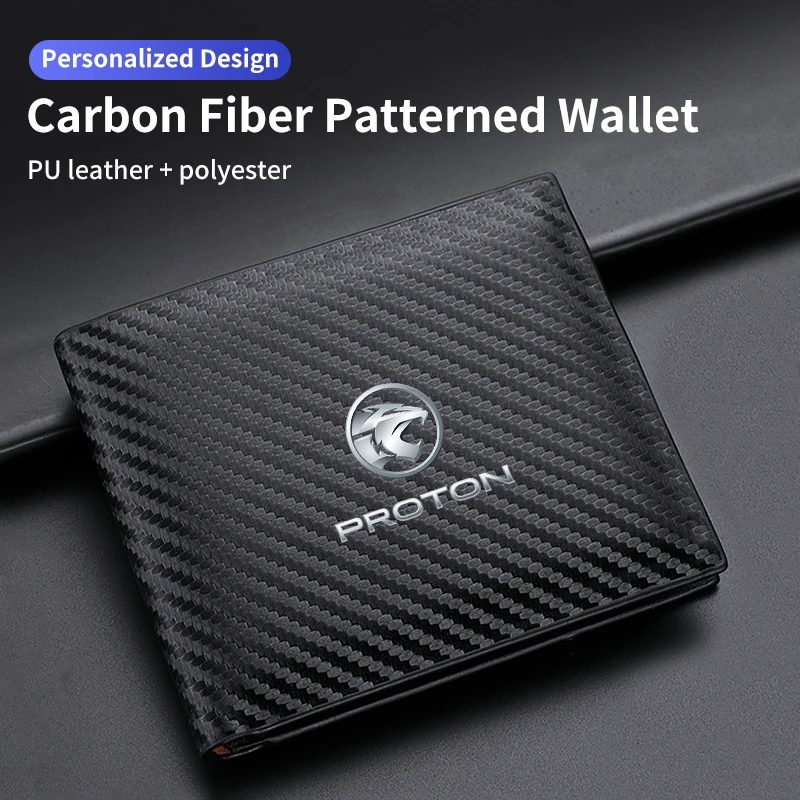 Мужской бумажник из углеродного волокна, идентификационная кредитная карта, чехол для удостоверения личности, подарок для Proton Exora irice R3 Wira Сага Satria Magma X50 V6 X70 L3 L5