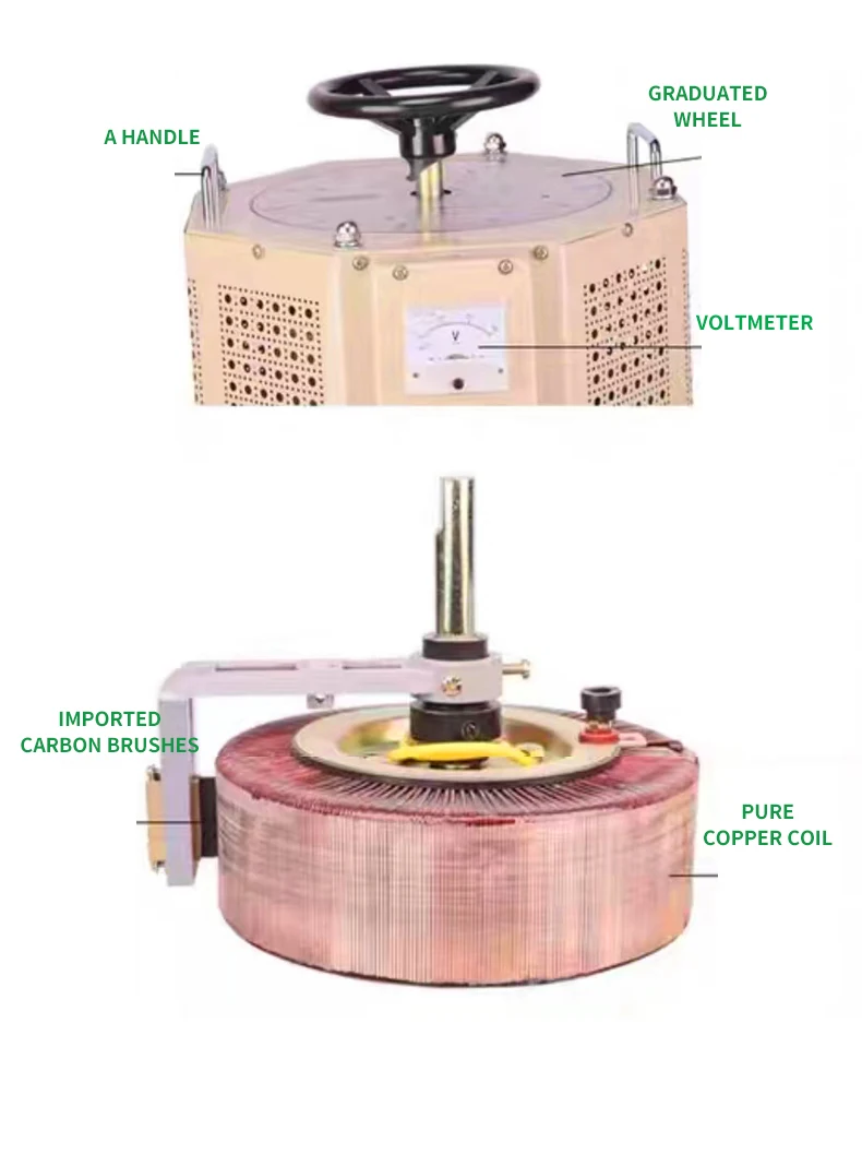 

Adjustable Single Phase 20KVA 0-250V 100% Copper Contact Voltage Regulator Variac Transformer Pharmaceutical Factory