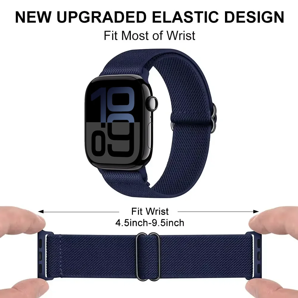 Pulseira de laço de náilon para apple watch ultra 3 2 49mm 45mm 44mm 42mm 41mm 40mm 46mm pulseira elástica iwatch 11 10 9 8 7 6 5 4 se3 banda