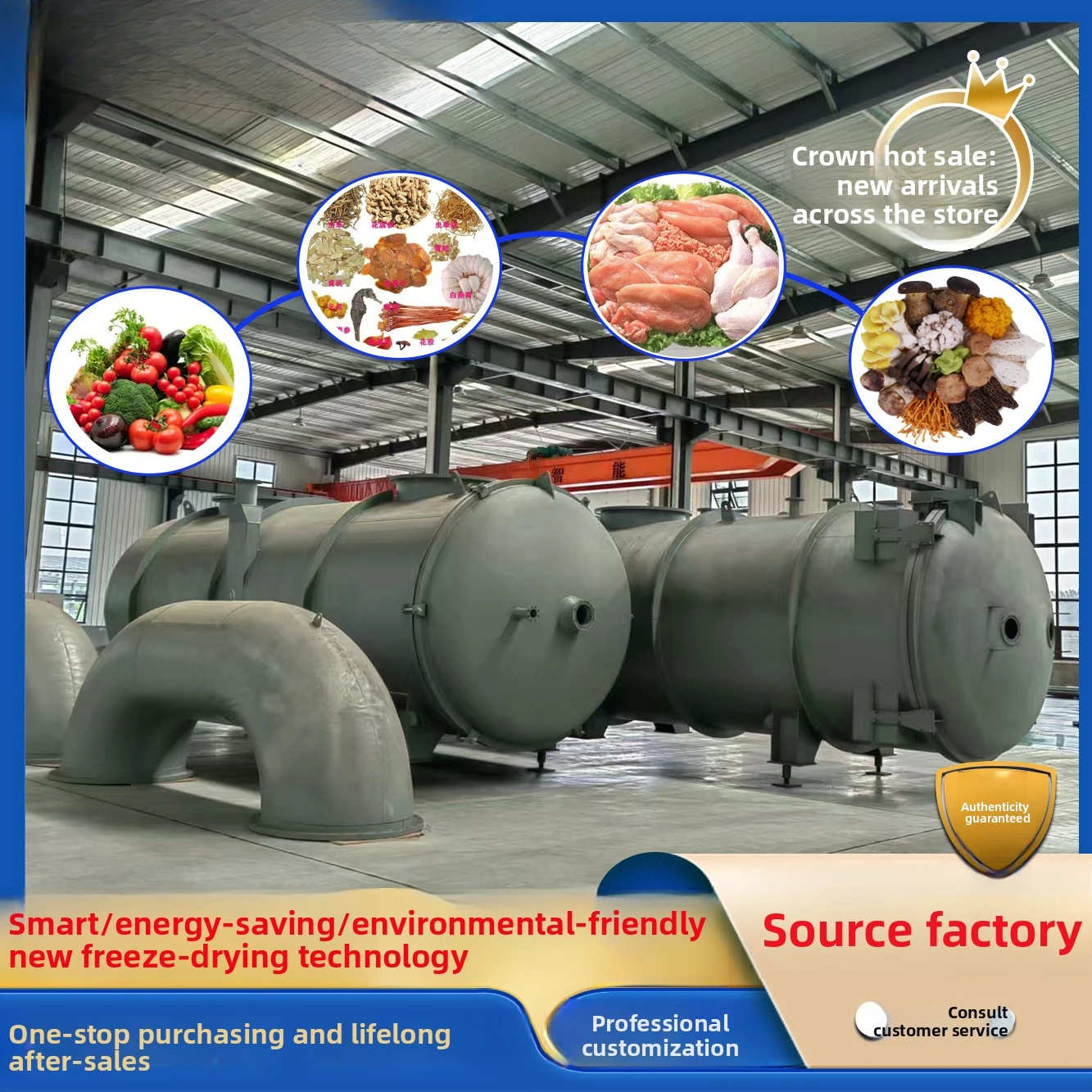 Pet Food Low Temperature Large Fruit And Vegetable Crispy Strawberry Dryer Freeze Drying Complete Equipment