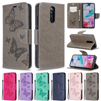 GO*Butterfly Leather Case Wallet Anti-fall Flip Phone Case For Xiaomi Redmi Note12/13/8/10/10S/11T/11 Pro Plus Max 5G/4G POCO M4