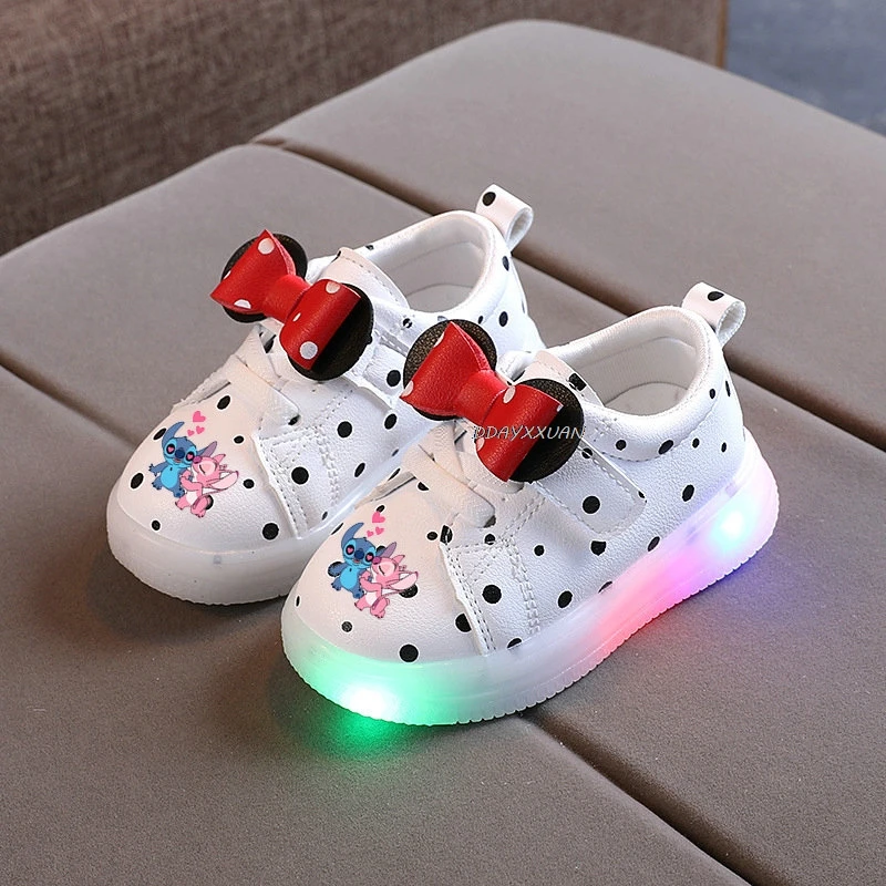 Lilo And Stitch Kids Glowing Sneakers Children LED Shoes Boy Girls Luminous Sport Shoes Baby Casual Sneakers Lighted Shoes