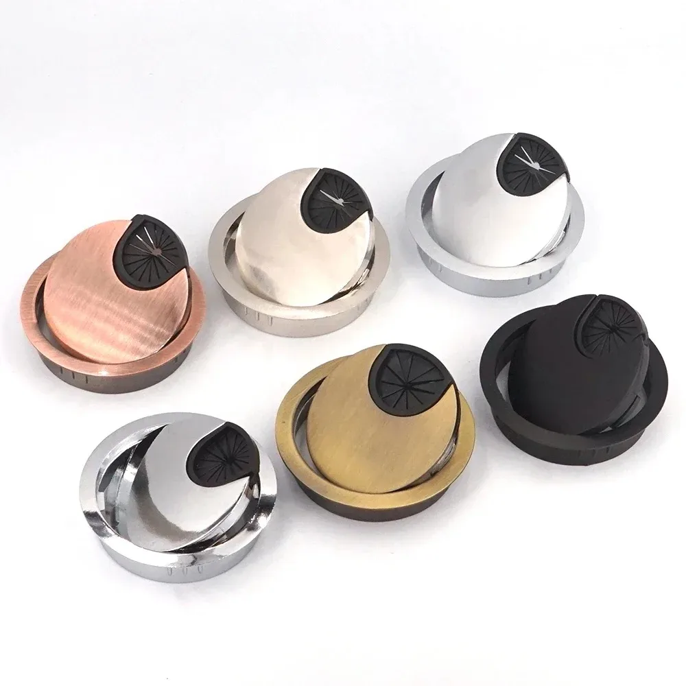 50/53/60mm Zinc Alloy Wire Hole Cover Outlet Port Table Computer PC Desk Round Cable Grommet Line Holder Decorative cover