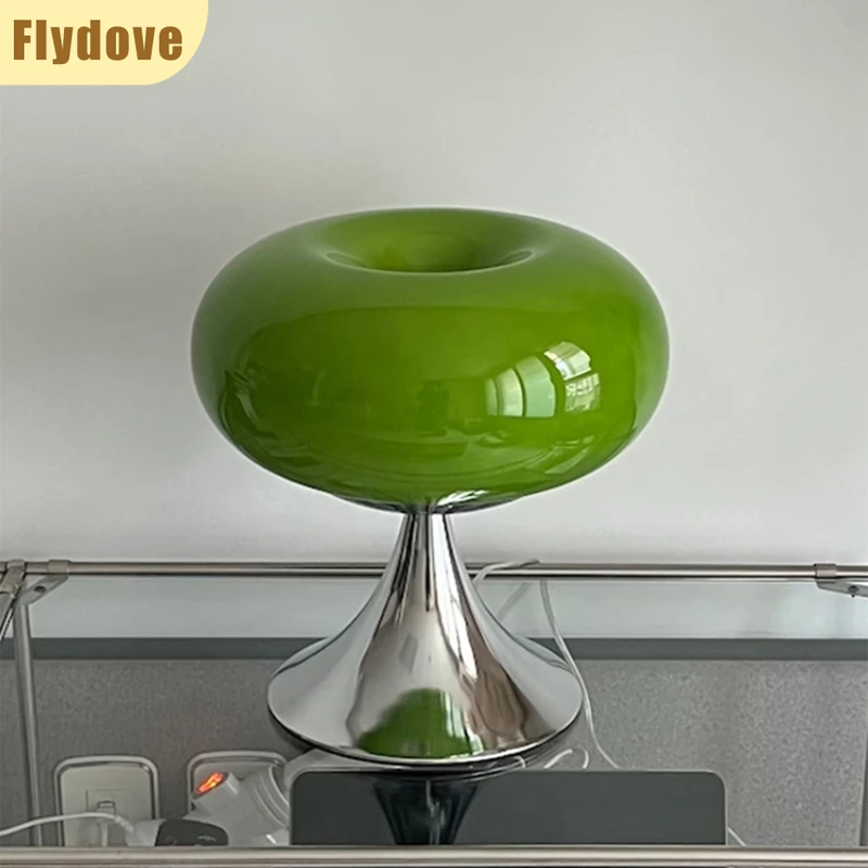 

Creative Green/Yellow Apple Glass Desk Lamp Coffee Shop Girl's Bedroom Bedhead Atmosphere Decoration Projection LED Lighting