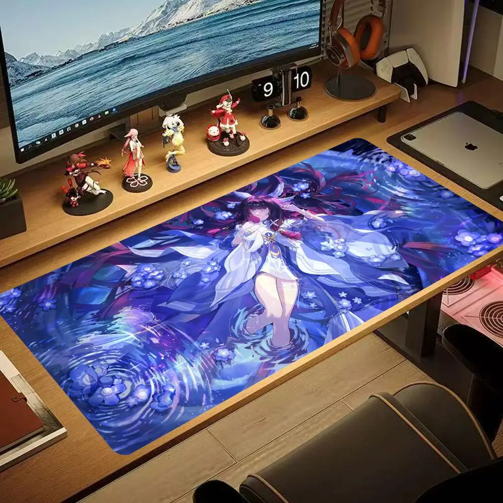 

Raiden General Genshin Impact Mouse Pad 90x40CM non-slip Gaming Mousepad Gamer E-Sports Mouse Mat Game Mechanical Keyboard