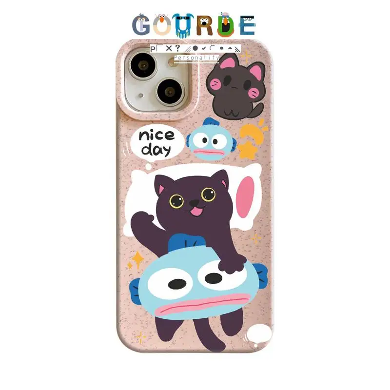 

Gourde Cute Cat Cartoon patterns Phone Case for Iphone 16 15 14 12 13 11 Pro Max IP 7 8 Plus Iphon X XS XR Xs Max
