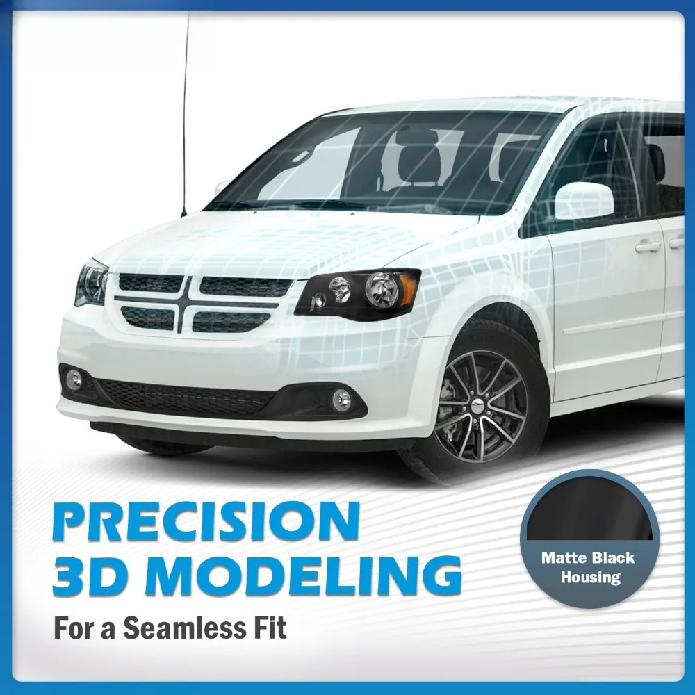 Headlights For 2008-2016 Chrysler Town&Country,11-20 Dodge Grand Caravan W/Bulbs