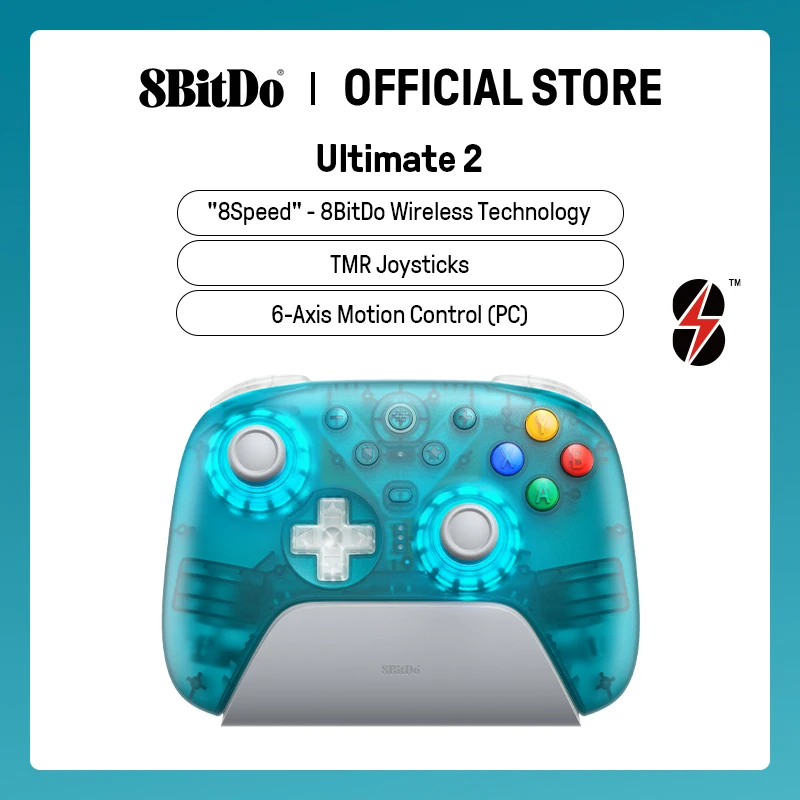 Беспроводной игровой контроллер 8BitDo Ultimate 2 для ПК и Android с джойстиками TMR, переключаемыми триггерами, управлением движением, 8 скоростями