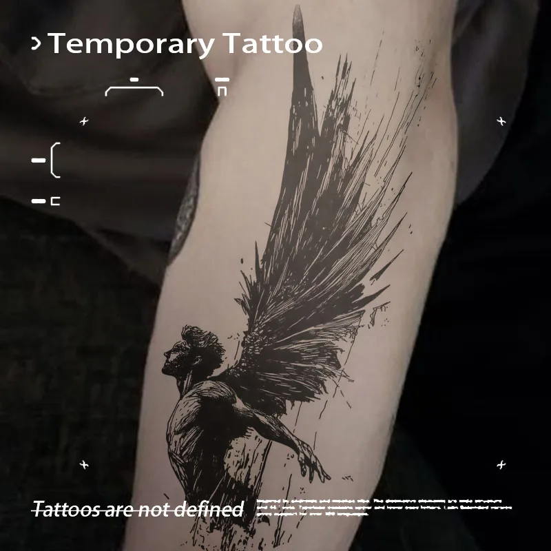 

Dark Angel Herbal Juice Tattoo Stickers Sexy Arms Waterproof Fake Tatto Temporary Tattoos Cheap Hip Hop Party Art Wholesale Y2K