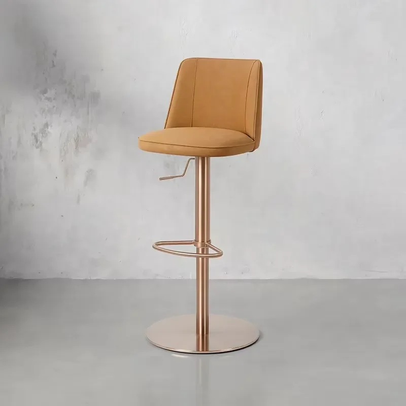 Modern Simple Adjustable Swivel Bar Stool Stainless Steel High Foot Wine Chair Stable Lifting Household Barstool