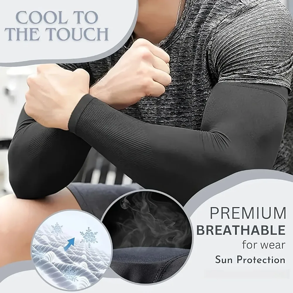 3 Pairs Unisex Sun Protection Arm Sleeves Breathable Cooling Arm Covers For Outdoor Activities Cycling Running Mountaineering image 3