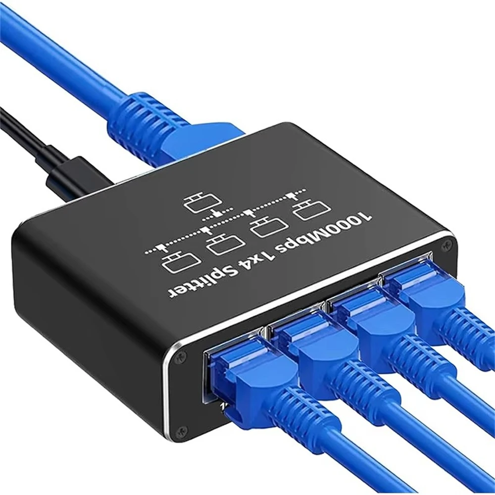 Gigabit Ethernet Switch Rj45 Splitter LAN Gigabit Extension Adapter 1000Mbps Network Connector for Router PC Laptop TV Box