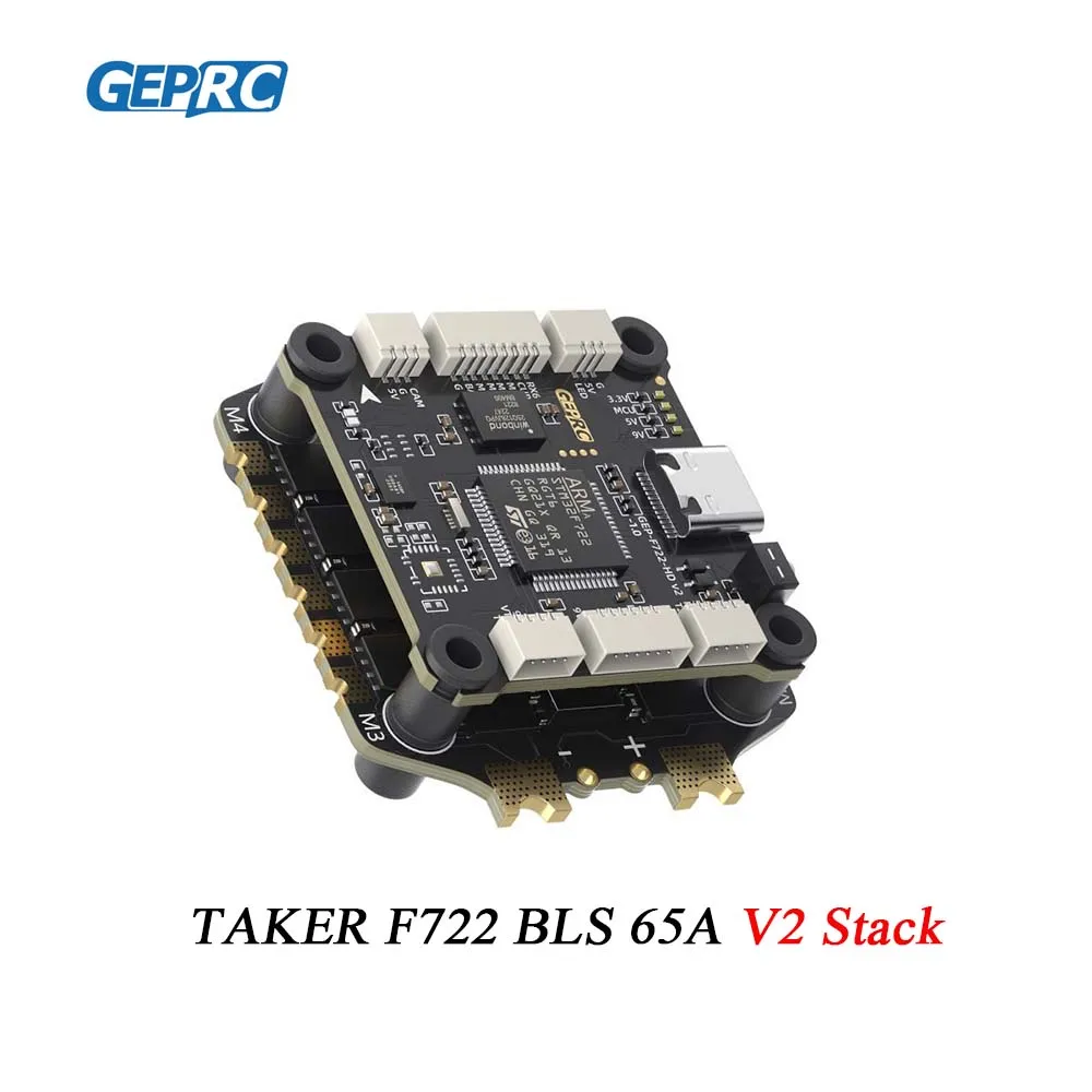 

GEPRC TAKER F722 BLS 65A V2 STACK 65A 4IN1 ESC Flight Controller Analyze Record Flight Data Plug and Play for Racing FPV Drone