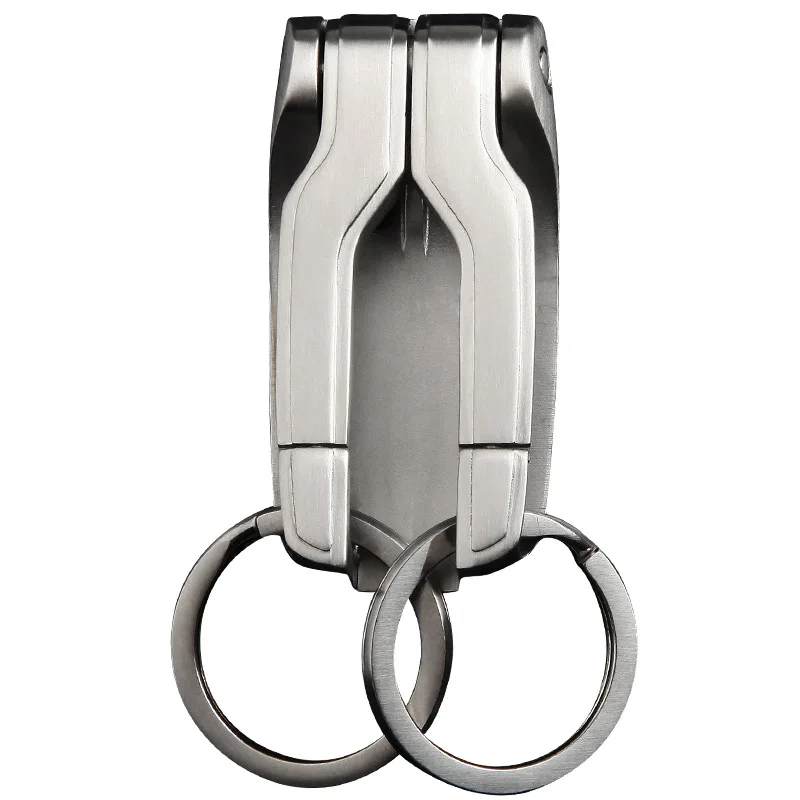 

Genuine car keychain stainless steel waist hanging belt men's business personality creative ring pendant 980