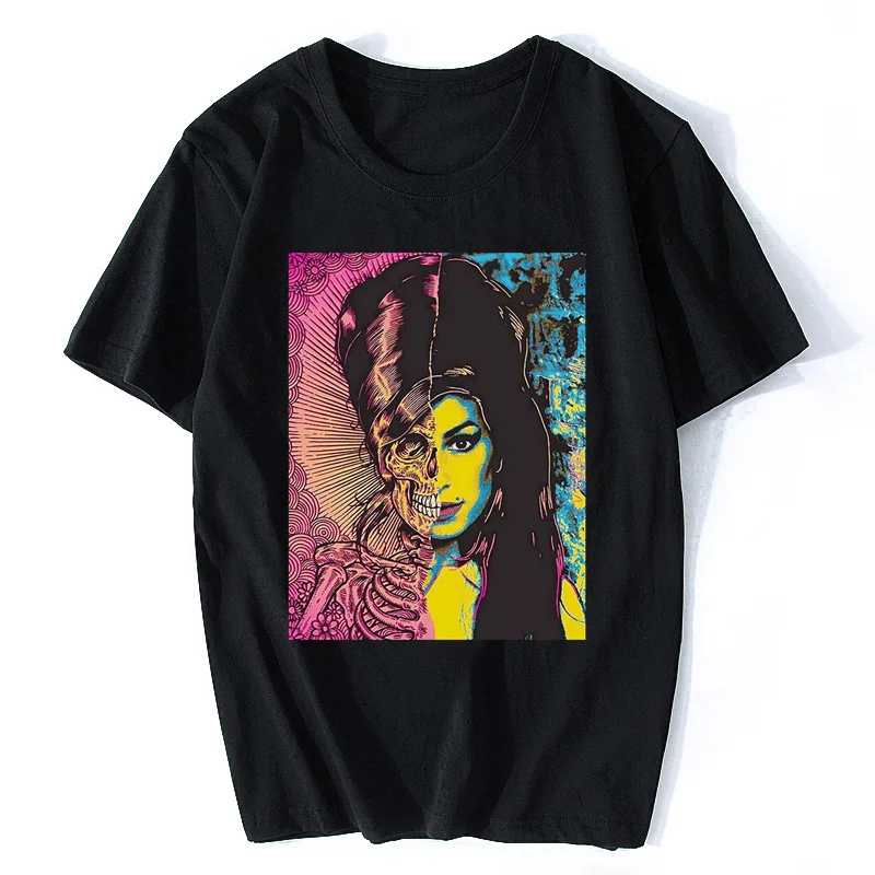 Vendita calda Amy Winehouse Legardary T-shirt Stampa Tees Uomo Donna Cotone Manica corta T Shirt Casual Hip Hop Top Estate Streetwear