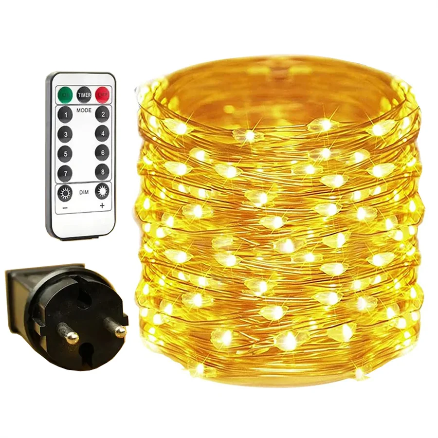 200M 2000 LED Christmas Copper Wire Fairy Light Wateproof Plug In Wedding Party Tree Garland Light Outdoor Twinkle Fairy Light