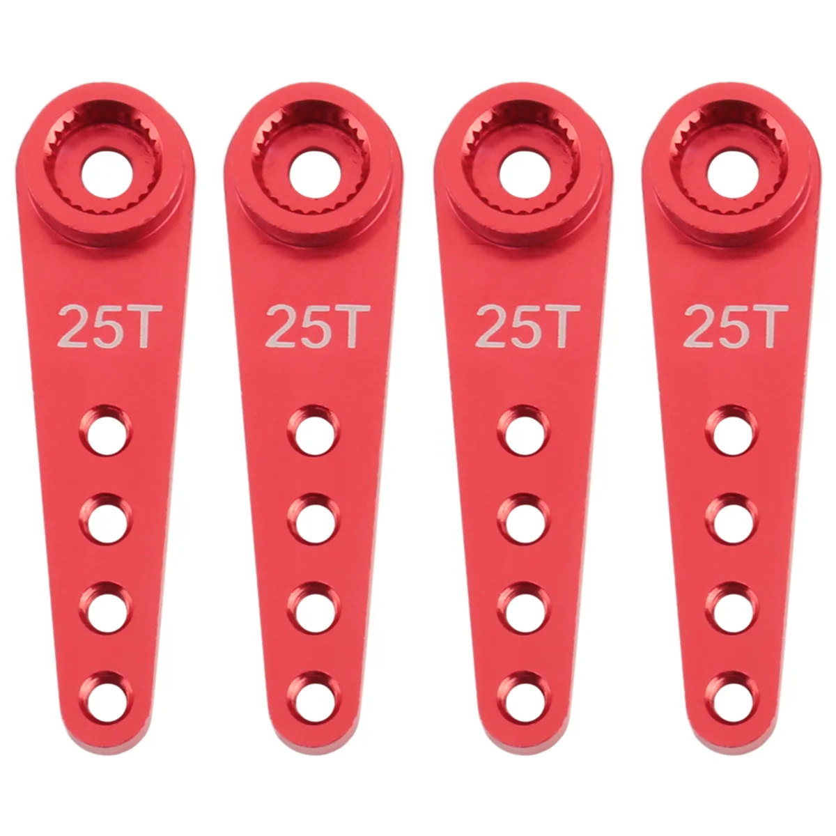 4PCS 37Mm 25T Metal Extension Steering Servo Arm Horn for RC Car Crawler Parts,Red