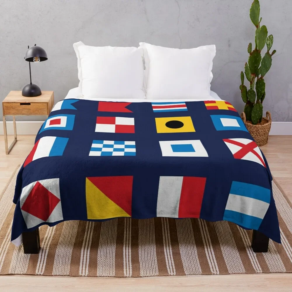

Nautical flags, sailing, Maritime signal flags Throw Blanket Cozy Home Blanket Gift for Christmas Holiday