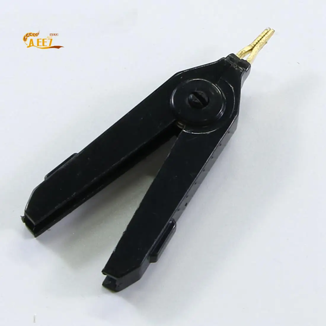 AEE7-2Pcs/Set Clip de cocodrilo de cobre chapado en LCR Kelvin cuatro clips de pico de pato