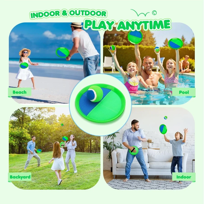 Toss & Catch Ball-pelota pegajosa con ventosa para niños, juego de pelota para atrapar, lanzar y atrapar juguetes deportivos interactivos al aire libre para padres e hijos