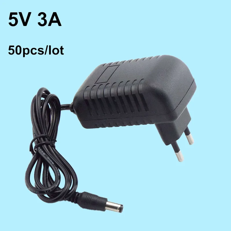 

Оптовая продажа 50x 220 В переменного тока в постоянный ток 5 В 3A 3000 мА Адаптер питания ЕС США Великобритания AU преобразователь 5,5x 2,5 мм для светодиодной ленты камеры видеонаблюдения P