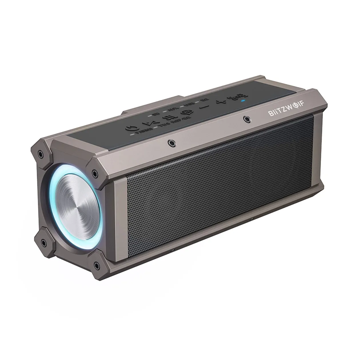 BlitzWolf BW-WA3 100W TWS Bluetooth-Lautsprecher Quad-Treiber Doppelmembran Tiefer Bass RGB-Licht IPX5 Wasserdicht 5000mAh Lautsprecher