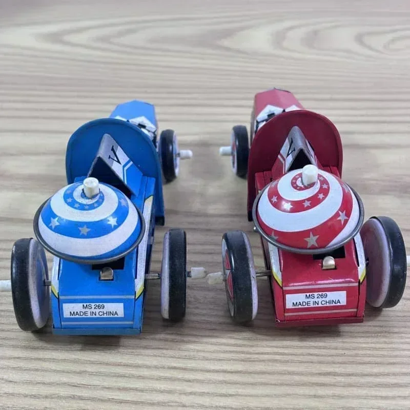 Collection Retro Wind Up Toy Metal Tin F1 Racing Racer Sports Car Clockwork Figures Model Vintage Toy Gift