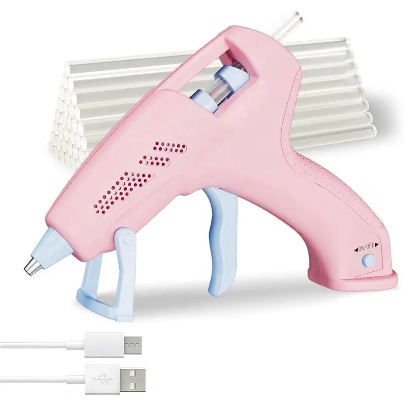 ABYN-Cordless Glue Gun, Hot Glue Gun With 30 Premium Glue Sticks(7X150mm), 90 Seconds Fast Heating,For Home Repairs For DIY Craf