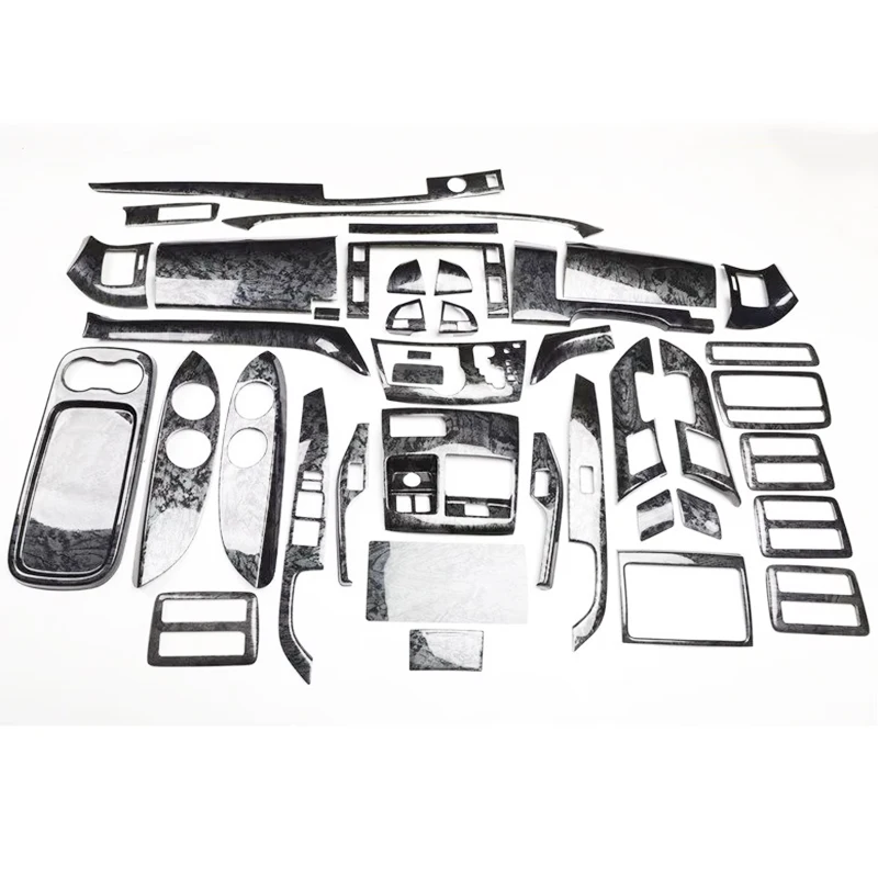 For Toyota Estima Previa ACR50 GSR50 RHD Black Wooden Color Gear Panel Window Lift Air Vent Inner Door Bowl Car Sticker Cover