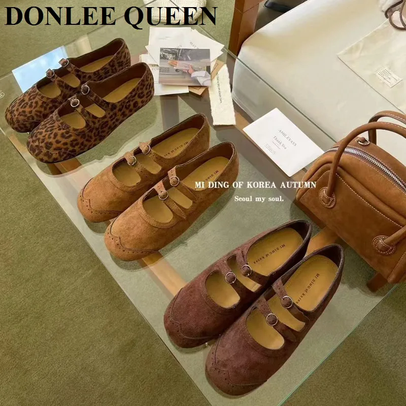 

Retro Loafers Square Toe Flats Shoes Women Ballet Fashion Mary Jane Shoes Brand Ballerinas Ankle Strap Walking Daily Life Mujer