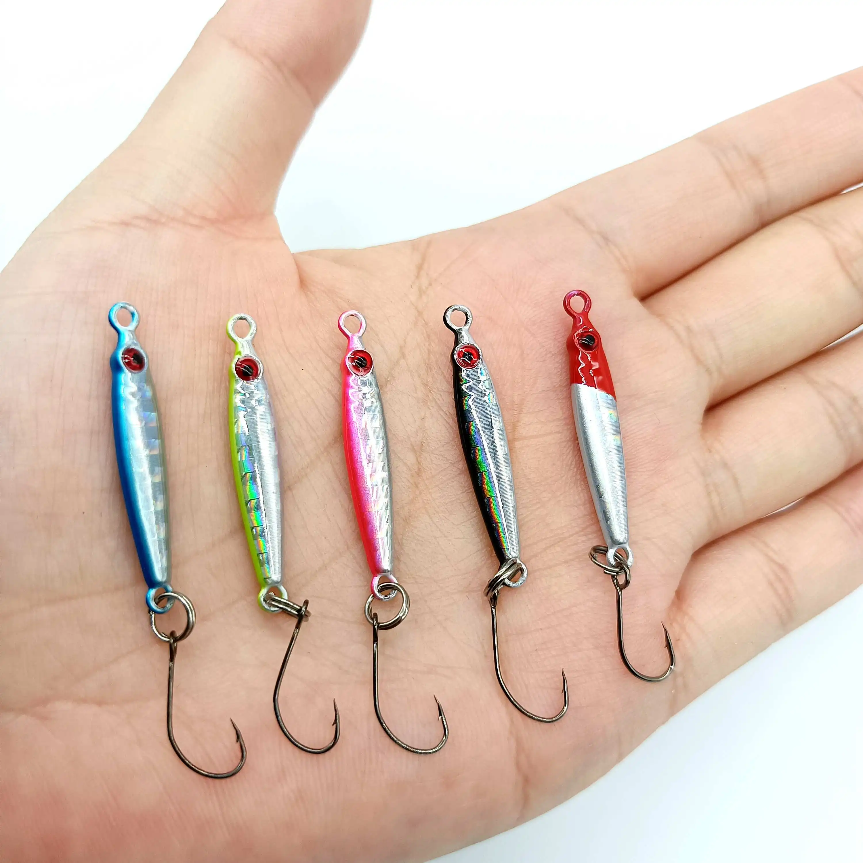 DUODUOYU 1PCS Mini Metal Jig Spoon Fishing Lure 3g/5g Fish Small Fish With Single Hook Sea Bass Fishing Lure