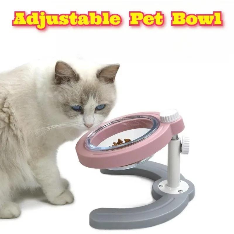 

Adjustable Elevated Dog Bowl Stock Tilted Cat Feeder Neck Support Non Slip Pet Food Dish Stand Small Medium Pets Protect Neck