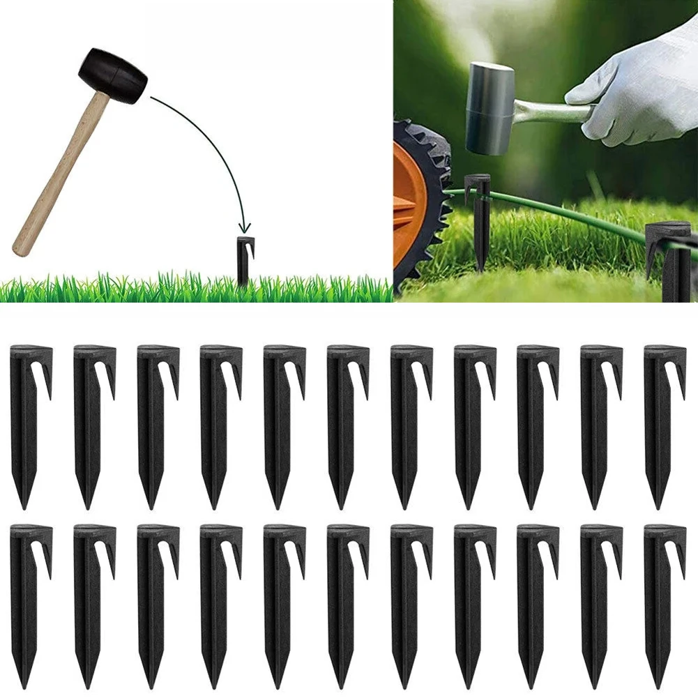 100pcs Ground Spikes Fixing Pins for Boundary Wire Installation Boundary Nail Lawn Stake Kit Robotic Lawn Mower Accessories