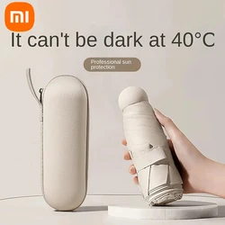 Xiaomi Mini Parasol Przenośny Parasol Przeciwsłoneczny UV Parasol Przeciwsłoneczny Wiatroodporny Czarny Różowy Gumowy Uchwyt Ze Stopu Składany Dla Kobiet