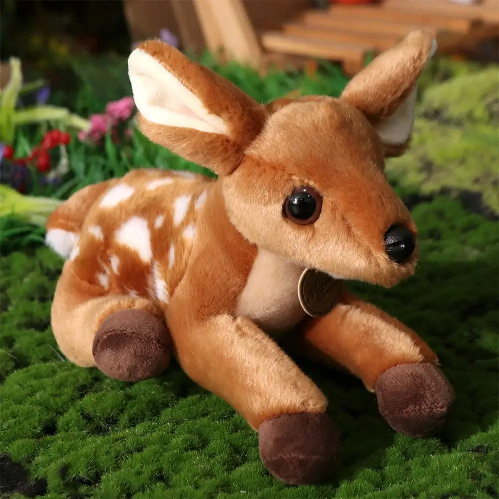 Bosdier Sika Herten Pluche Felle Kleur Home Decor Gevulde Hertenpoppen Kawaii Cartoon Simulatie Herten Speelgoed Verjaardagscadeau