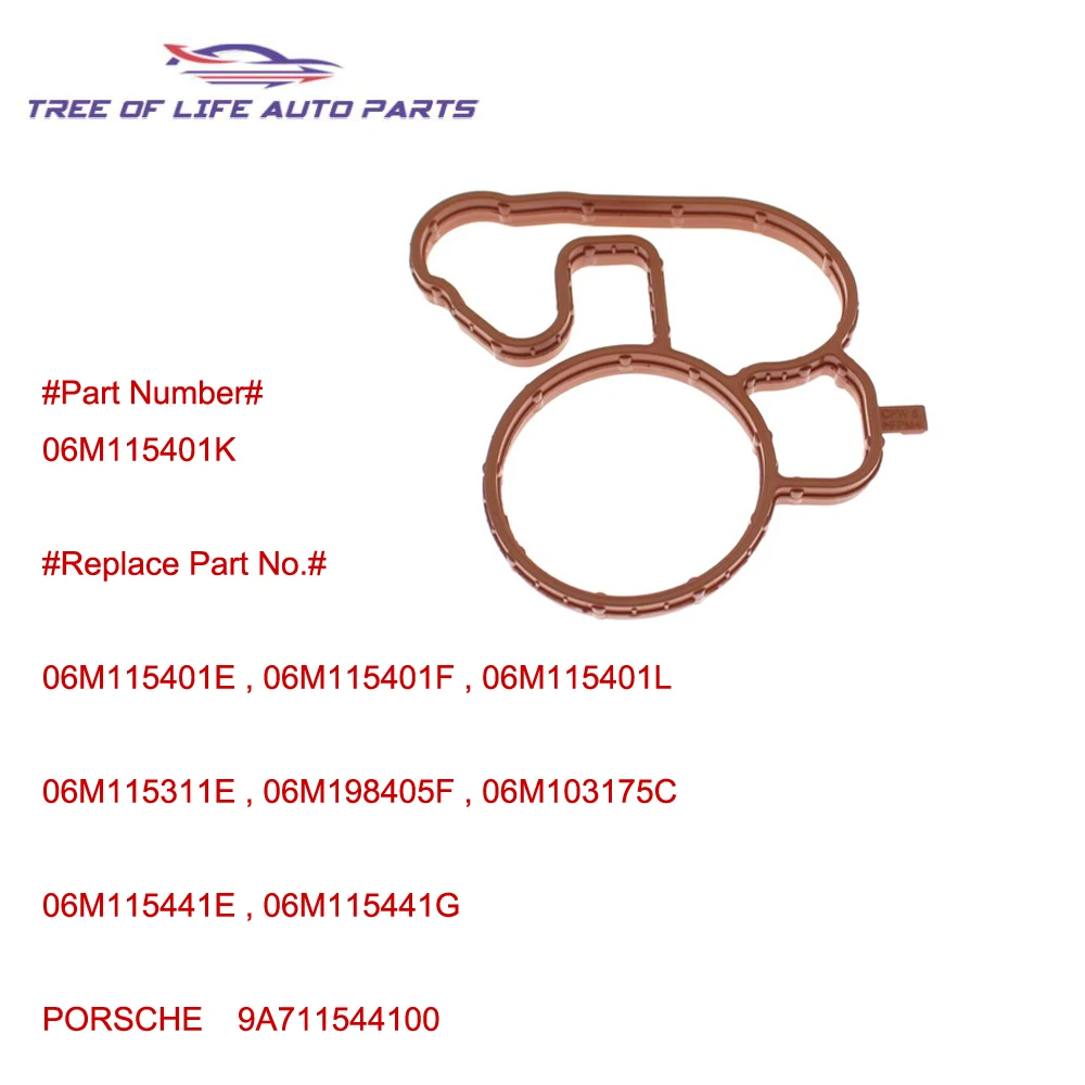 06M 115441 E Uszczelka obudowy filtra oleju do VW AUDI A4 B9 A5 A6 C8 PORSCHE CAYENNE MACAN PANAMERA 3.0T 2016- 06M 115401 K 06M 115401 L — zdjęcie 2