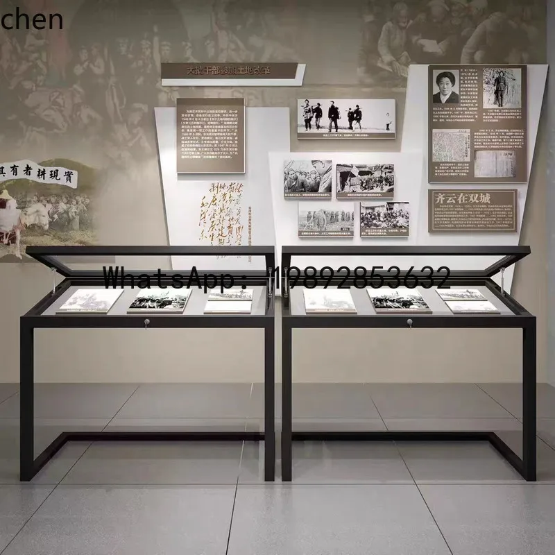 calligraphy and painting information display cabinet Museum dust exhibition cabinet Hydraulic books and periodicals, counter