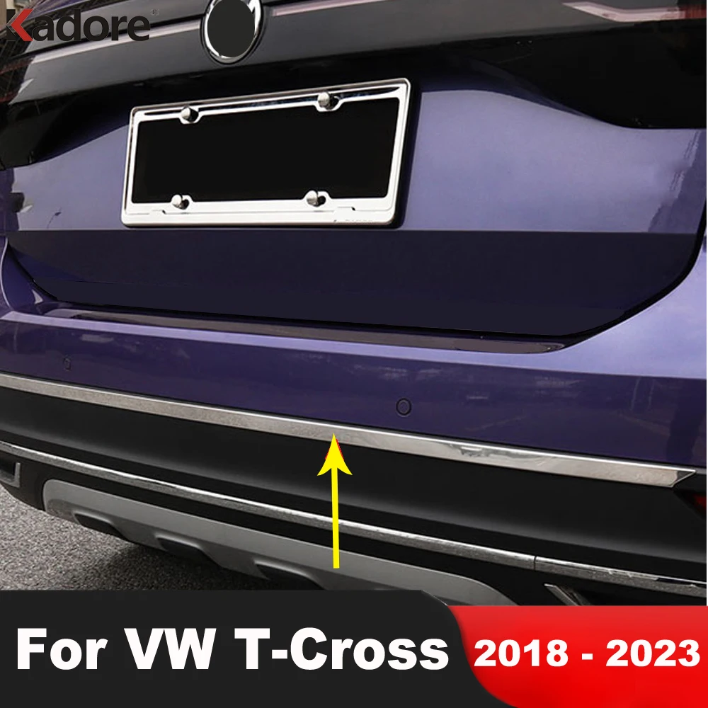 For Volkswagen VW T-cross Tcross 2018 2019 2020 2021 2022 2023 Steel Car Rear Door Bumper Bottom Cover Trim Decorative Strip