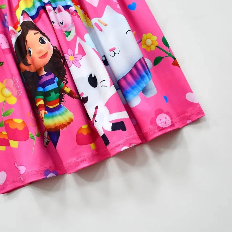 Детское платье принцессы для девочек, костюмы для кукольного домика Габби с героями мультфильмов, летняя одежда, трапециевидные платья с рюшами для маленьких детей, платья для дня рождения